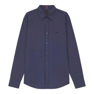 HUGO BOSS Heren, Overhemden, Blauw, Maat: S Katoen