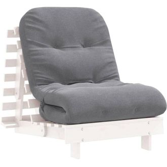 vidaXL Fut&oacute;n Sof&aacute; Cama Con Colch&oacute;n Madera Maciza Blanco 70x206x11 Cm Vidaxl