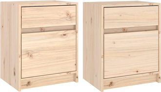 vidaXL Vidaxl - Mesitas De Noche 2 Uds Madera Maciza De Pino 40x31x50 Cm