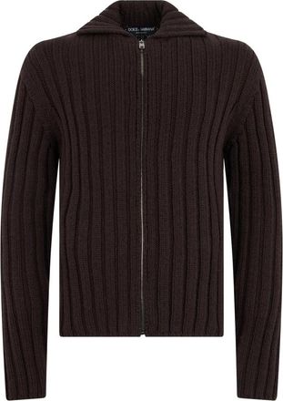 Dolce & Gabbana Wool Cardigan - Heren - Vesten - Bruin - L - Wol - Truien & Vesten