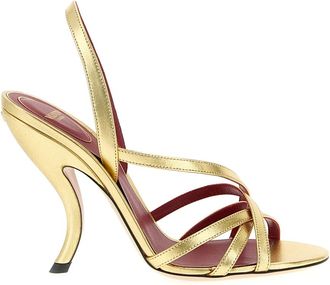 Valentino Garavani Fetishique Sandaal - Dames - Sandalen met hakken - Geel - 36 EU - Leer - Schoenen