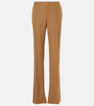 パンツ Chloe Check wool pants CHLOÉ Checked wool-blend wide-leg pants | NET-A-PORTER