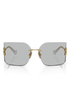 Miu Miu 80mm Oversize Irregular Sunglasses in Gold/light Grey at Nordstrom