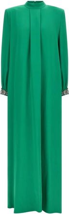 Valentino Garavani Cady Couture Kristallen Avondjurk - Dames - Maxi kleedjes - Groen - S - Polyester - Kleedjes