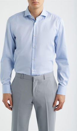 BOSS P-Hank Slim Fit Cotton Dress Shirt in Light Pastel/Blue at Nordstrom, Size 15.5R