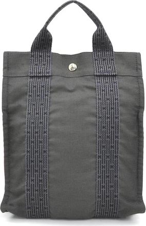 Herm&egrave;s Dark Gray Canvas Backpack (Pre-Owned)