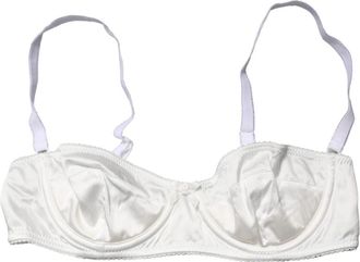 Dolce & Gabbana Semi-Pad Underwire Balconette BH - Dames - BHs - Wit - S - Polyester - Ondergoed