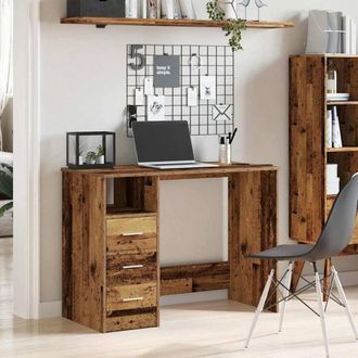 Berkfield Home Modern Desk Old Wood 102x76x50 cm Engineered Wood in Brown | Size: 102 x 76 x 50 cm