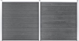 vidaXL Valla De Jard&iacute;n De Wpc Gris 353x186 Cm Vidaxl
