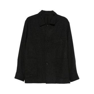 Kaptain Sunshine Kaptain Sunshine, Jassen, Heren, Grijs, L, Kasjmier, Cashmere Shirt Jacket