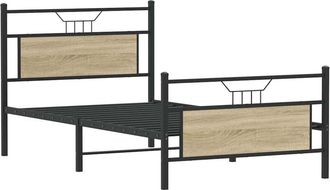 vidaXL Bed Frame without Mattress Sonoma Oak 100x200 cm Engineered Wood vidaXL