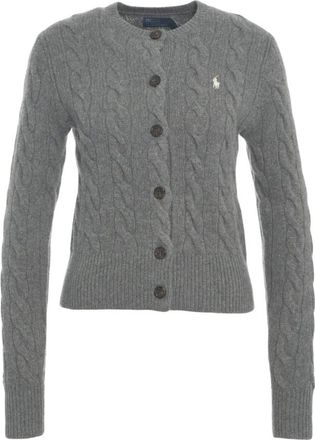 Polo Ralph Lauren Cardigans, female, Gray, S, Gray Cable-Knit Cardigan Aw25