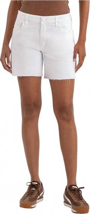 Kut from the Kloth Hailey High Rise Short With Raw Hem In Optic White