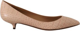 Dolce & Gabbana Beige Leather Platform Womens Pumps