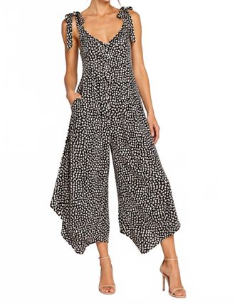 Frank Lyman Design Floral Wide-Leg Jumpsuit In Black/white