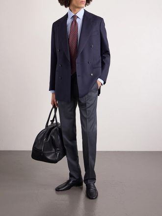 Canali FF Tapered Wool Suit Trousers