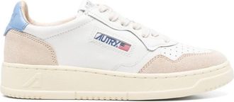 Autry Perforated White Sneakers With Lace-Up Fastening