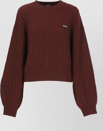 Rotate cable-knit cashmere wool crewneck sweater