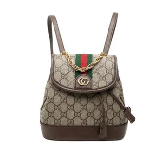Gucci Pre-owned Ophidia GG Supreme mini rugzak - Dames - Pre-owned - Beige - Maat: ONE Size Leer