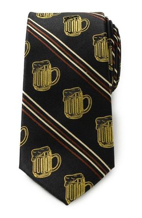 Cufflinks Inc. Beeraficionado Stripe Silk Blend Tie in Brown at Nordstrom