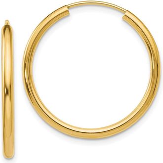 Diamond2Deal 10k Yellow Gold Round Endless Hoop Earrings 1.14g