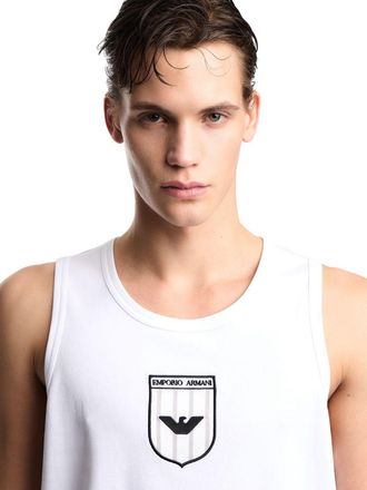 Emporio Armani Mens Top White Cotton Tops