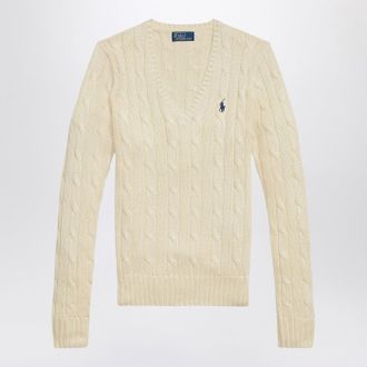 Polo Ralph Lauren Cream Cable Knit Cotton Sweater