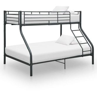 vidaXL Estructura De Litera De Metal Negro 140x200 Cm/90x200 Cm Vidaxl
