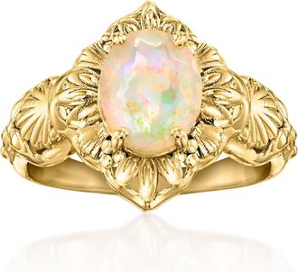 Ross-Simons Opal Marquise-Shaped Ring in 18kt Gold Over Sterling