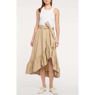 Cinq &agrave; Sept Zayla Sleeveless A-Line Dress in White/Khaki at Nordstrom, Size X-Small