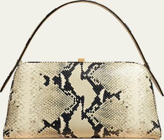 Khaite Cate Python-Embossed Leather Top-Handle Bag