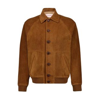 Valentino Garavani Bruine Su&egrave;de Knoopjas - Heren - Leren en Su&egrave;de Jassen - Bruin - XL - Su&egrave;de - Jassen