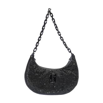 Marc Jacobs The Rhinestone Small Curve - Dames - Schoudertassen - Zwart - ONE Size - Leer - Tassen
