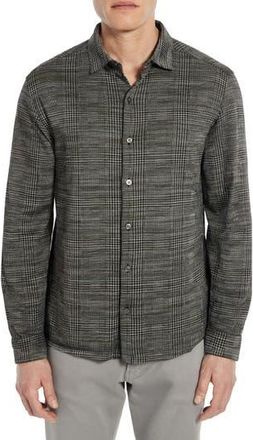 Robert Barakett Dario Glen Plaid Knit Button-Up Shirt in Dark Grey at Nordstrom Rack, Size Xx-Large