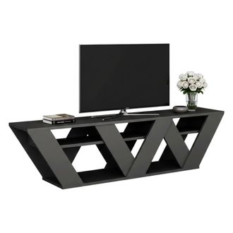 Dmora Dmora - Mueble De Televisi&oacute;n Dbara, Aparador De Sal&oacute;n, Mueble Bajo Para Tv, Base De Pared Equipada, 158x30h40 Cm, Antracita