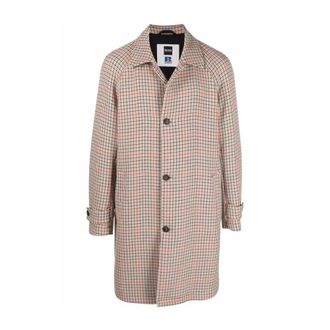 HUGO BOSS Hugo, Single-Breasted Coats, male, Multicolor, Size: M Dejam Houndstooth Coat Button Closure Logo
