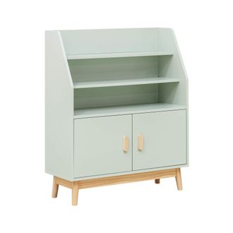 Mobili Rebecca Mobili Rebecca - Biblioteca Para Ni&ntilde;os Rebecca Mobili Oroya 100x80x33 Mdf Pino Verde Agua Marr&oacute;n
