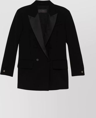 Max Mara double-breasted jacket with satin lapels and rear vents