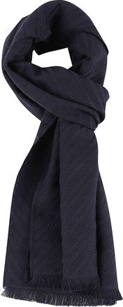 Emporio Armani Herringbone Pattern Virgin Wool Scarf