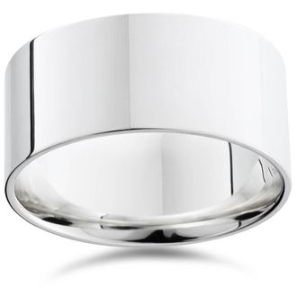 Pompeii3 10mm Flat High Polished Wedding Band 950 Platinum Size Selectable
