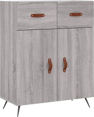 vidaXL Sideboard Grey Sonoma 69.5x34x90 cm Engineered Wood Vidaxl