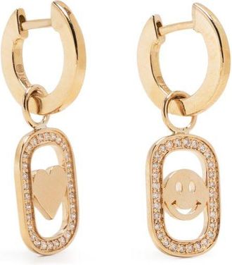Sydney Evan 14K Yellow Gold Open Icon Diamond Hoop Earrings - Womens - 14kt Yellow Gold