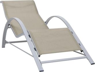 vidaXL Sunlounger Textilene and Aluminium Cream vidaXL