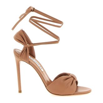 Aquazzura Carina Nappa Sandal - female - Aquazzura - High Heel Sandals - Pink - 7 UK - Shoes