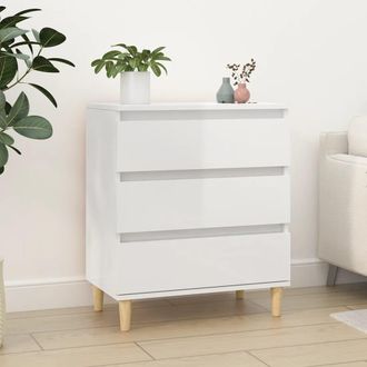 vidaXL Vidaxl - Aparador De Madera Contrachapada Blanco Brillante 60x35x70 Cm