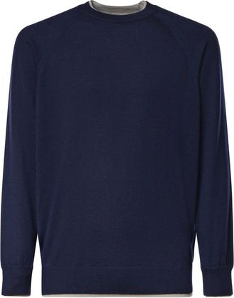 Eleventy Mag0N037 Trui met ronde hals - Heren - Truien - Blauw - Maat: XL Wol