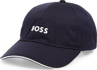 BOSS Perforated 6-Panel Adjustable Baseball Cap in Dark Blue at Nordstrom