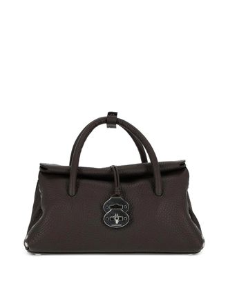 Zanellato Dotta Small Textured Leather Bag In Brown