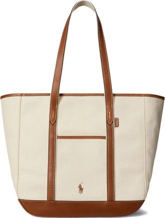 Polo Ralph Lauren Canvas Shopper - Dames - Shoppers - Beige - ONE Size - Katoen - Tassen