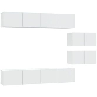 vidaXL Set de muebles para TV 6 piezas madera contrachapada blanco vidaXL
